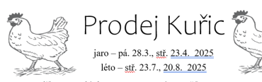 Prodej kuřic